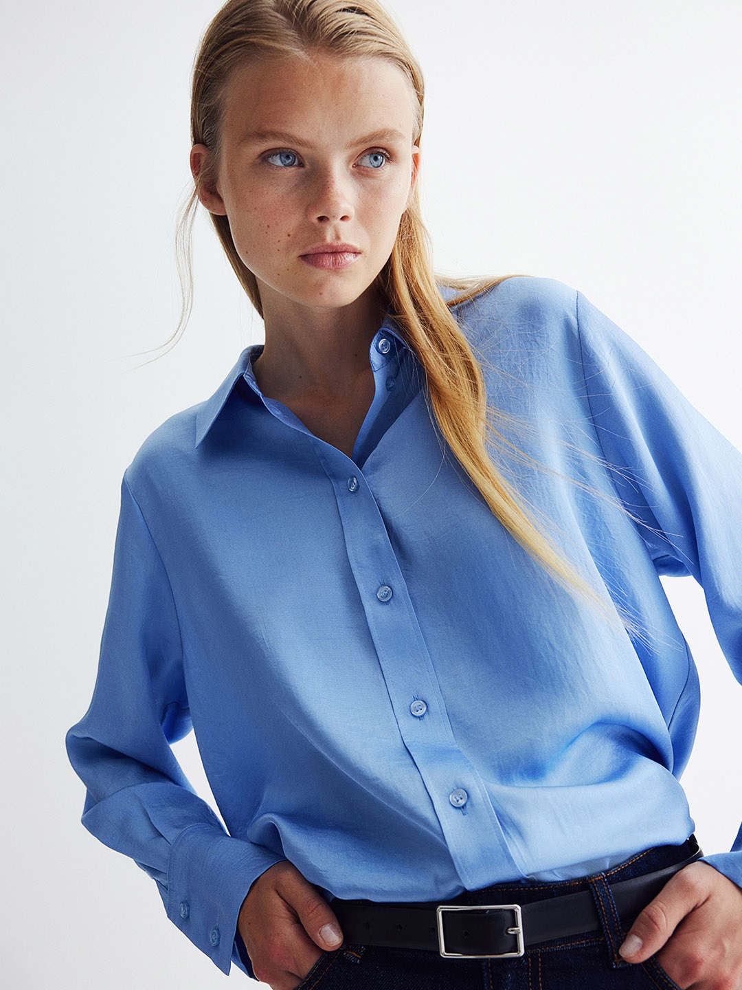 

H&M Long Sleeved Shirts, Blue