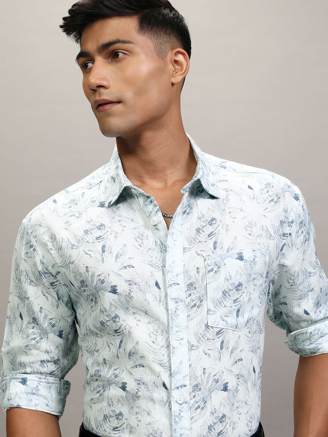 

Locomotive Premium Men Printed Relaxed Shirt, White