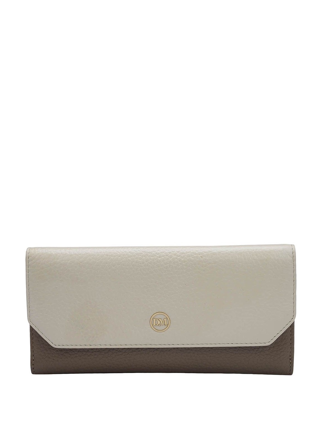 

Da Milano Women Textured Leather Envelope, White