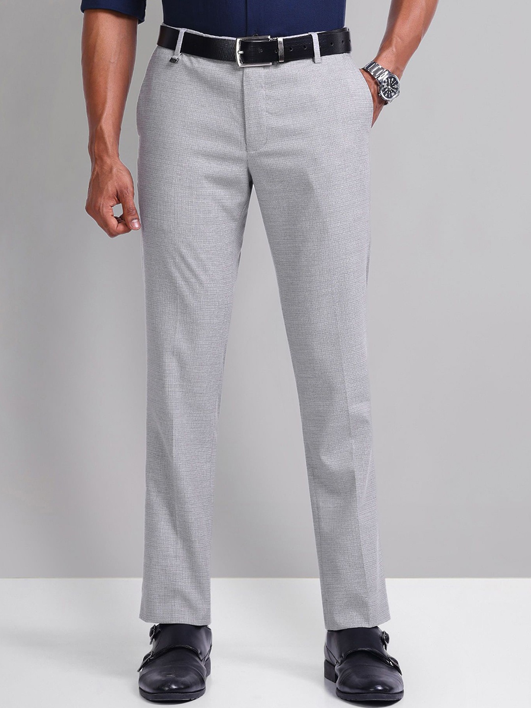

AD By Arvind Men Mid-Rise Trousers, Grey