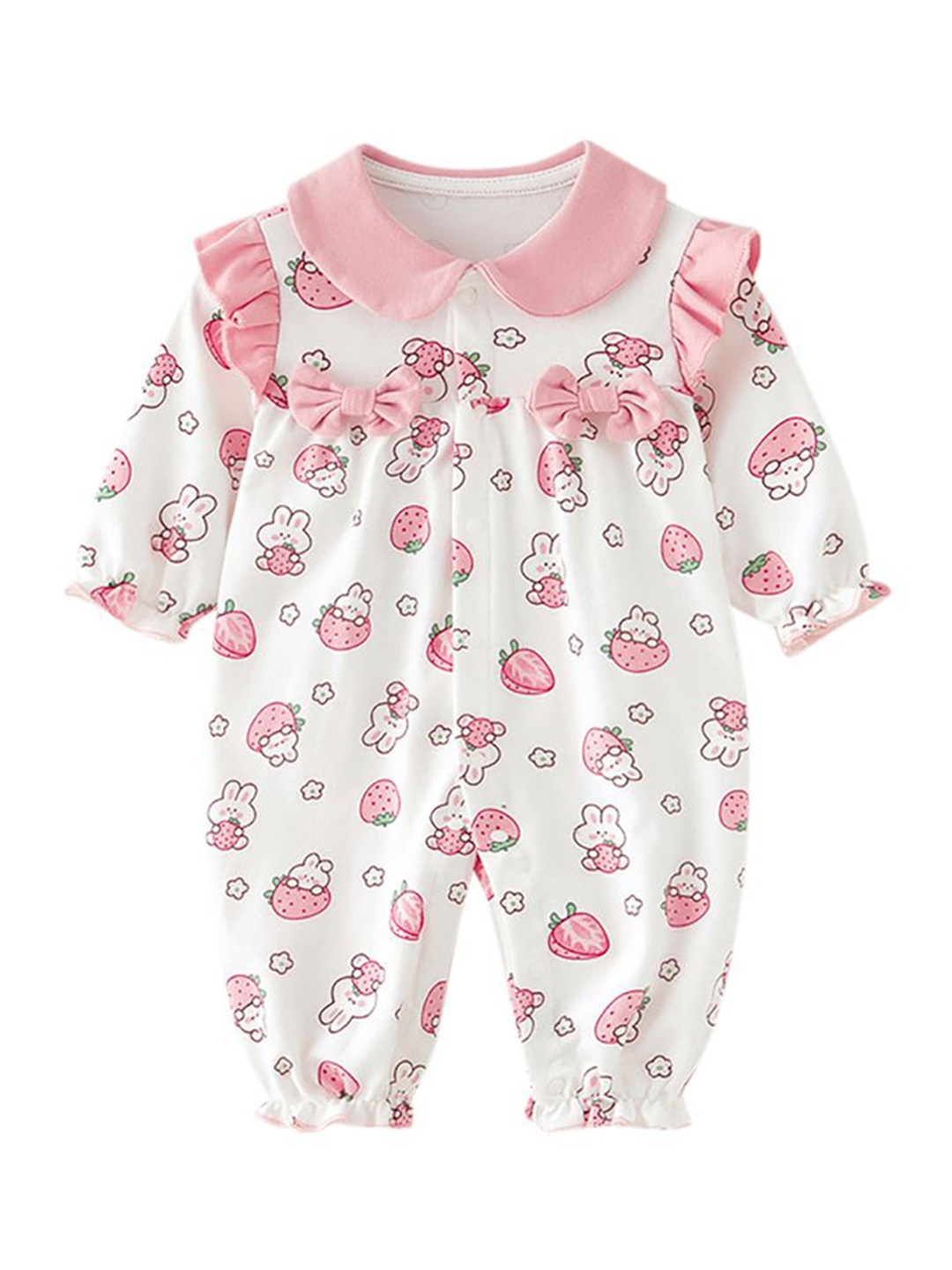 

StyleCast x Revolte Infants Girls Printed Cotton Rompers, Pink
