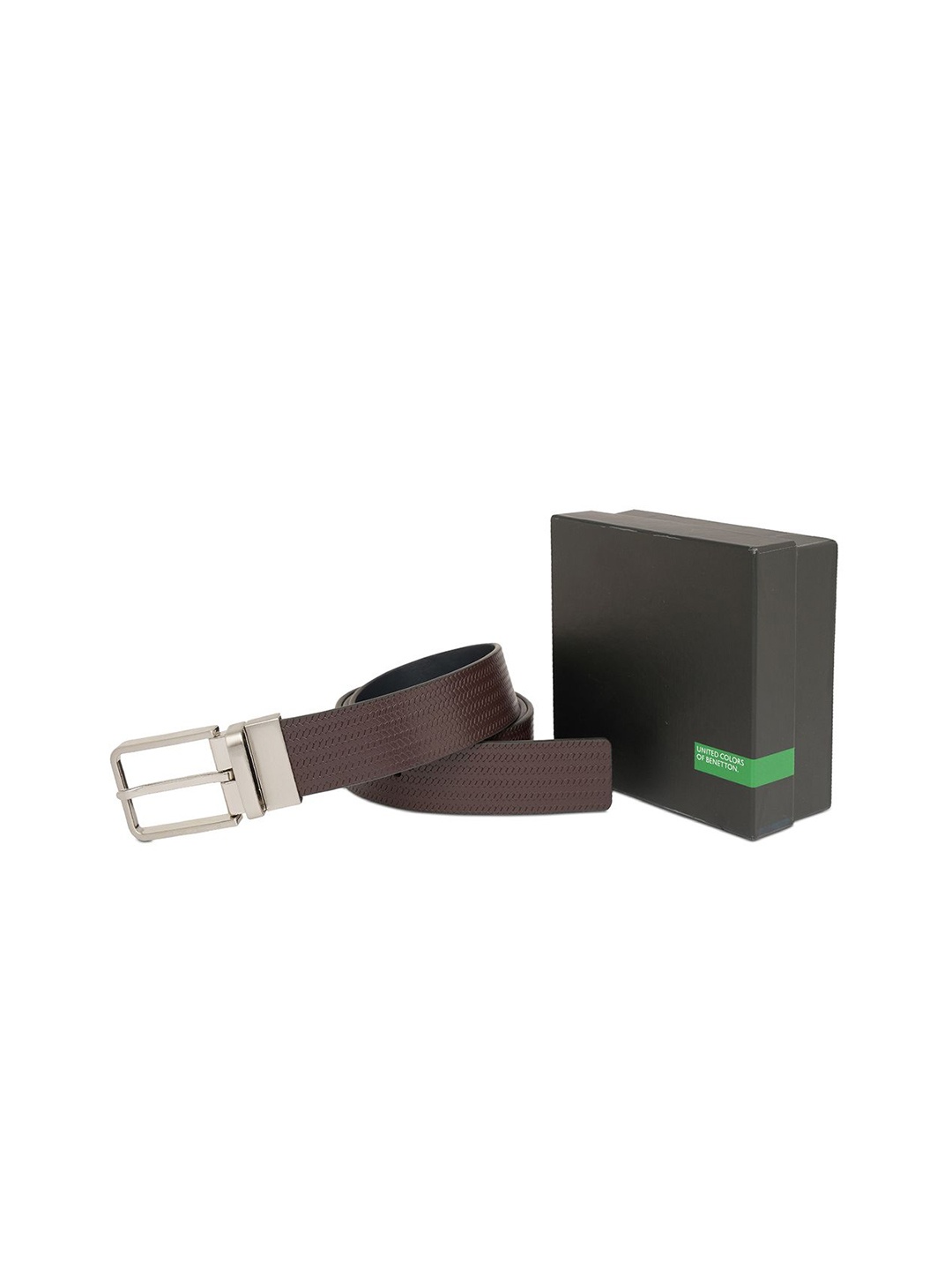 

United Colors of Benetton Men Leather Reversible Formal Belt, Brown