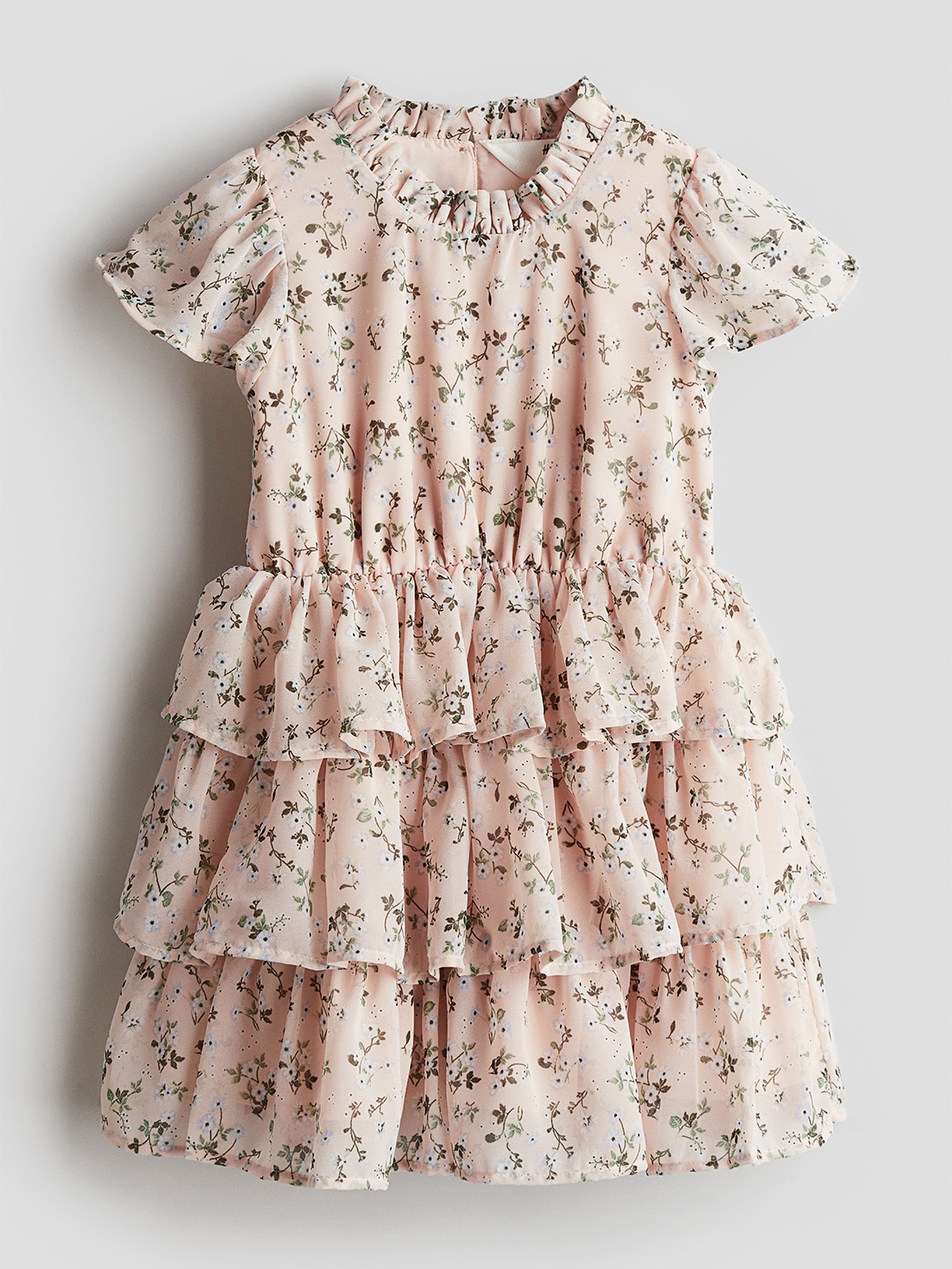 

H&M Girls Flounced Chiffon Dress, Pink
