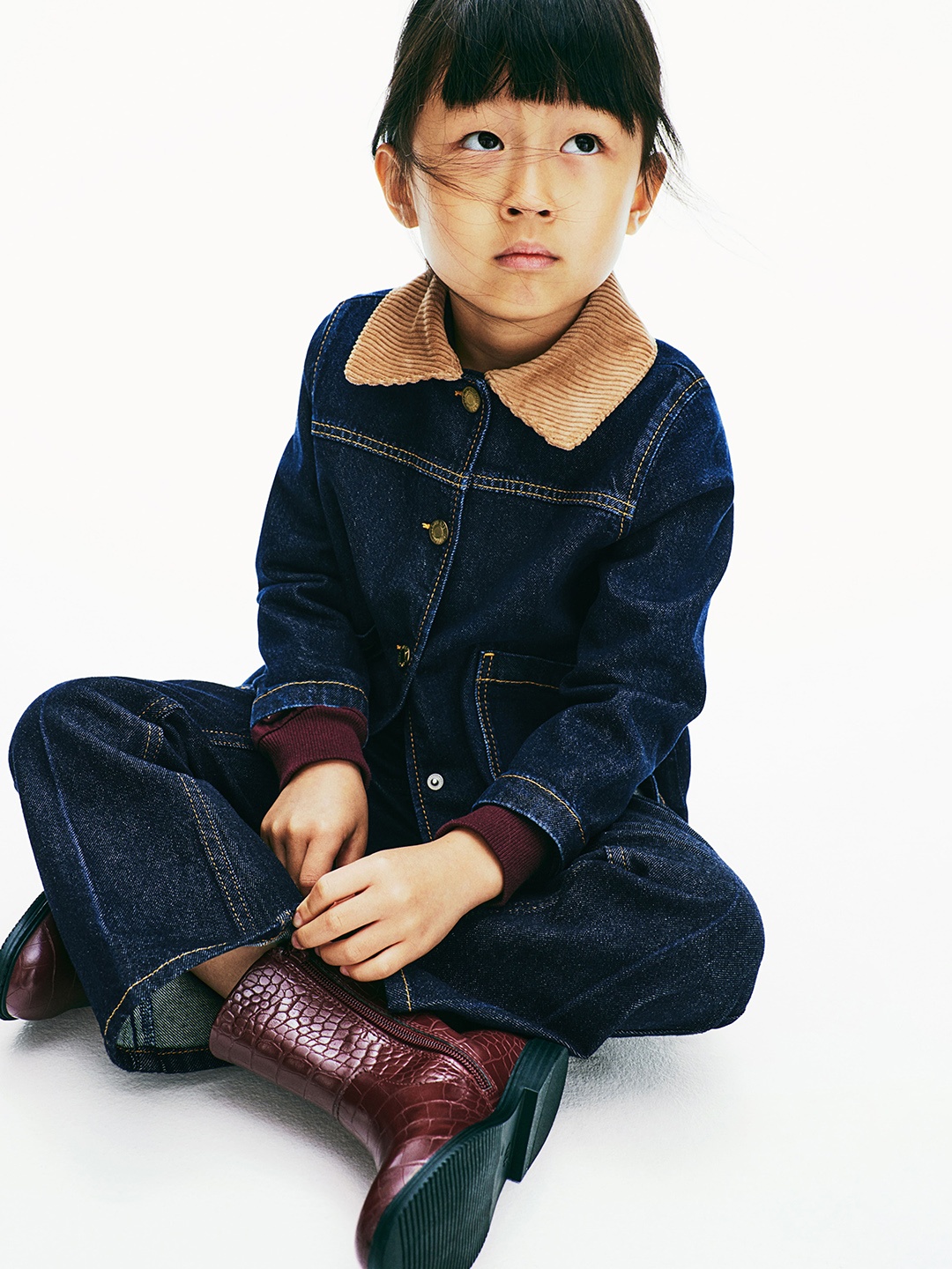 

H&M Girls Corduroy-Collar Jackets, Blue