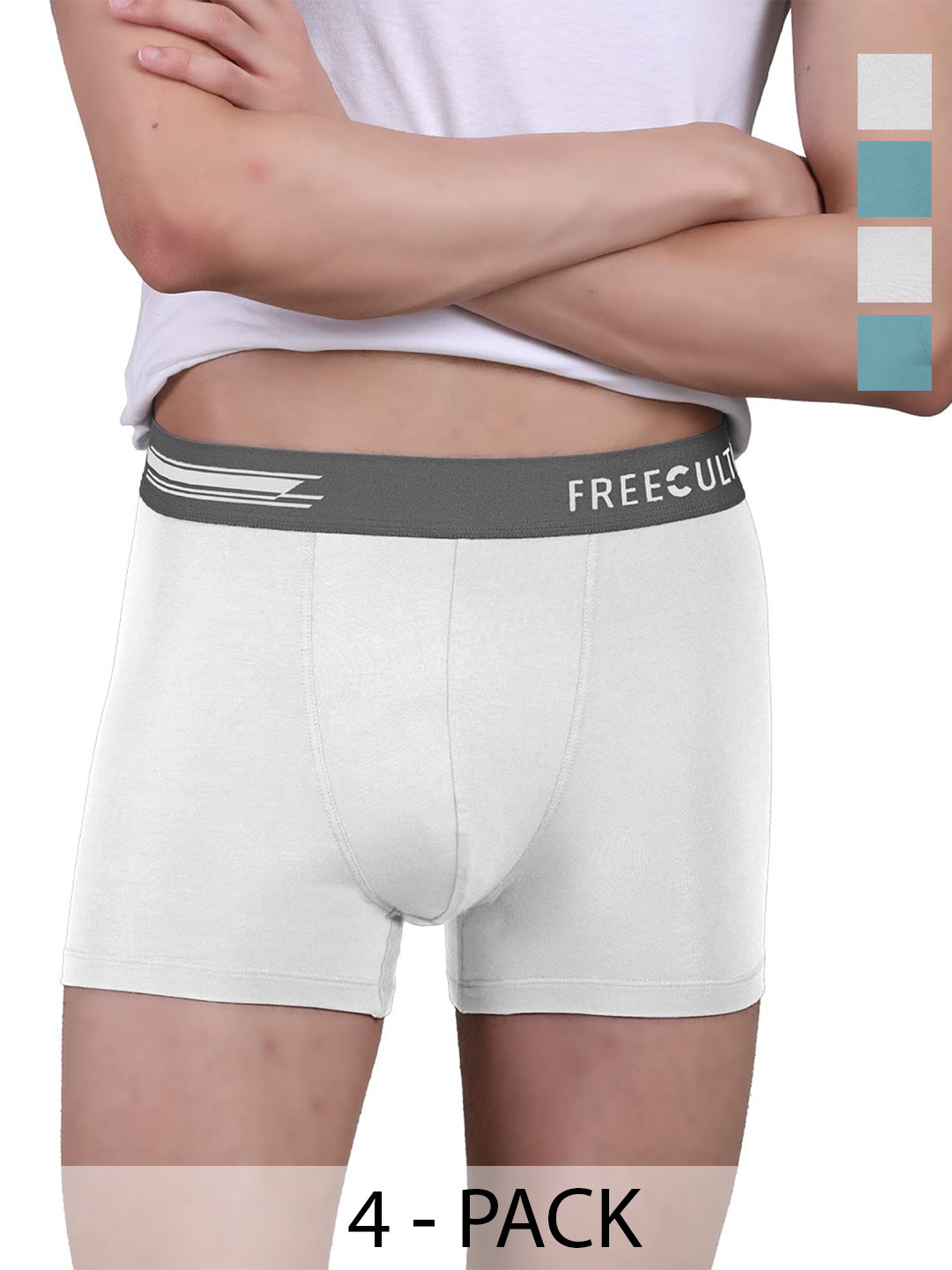 

FREECULTR Pack Of 4 Anti Bacterial Trunks, White
