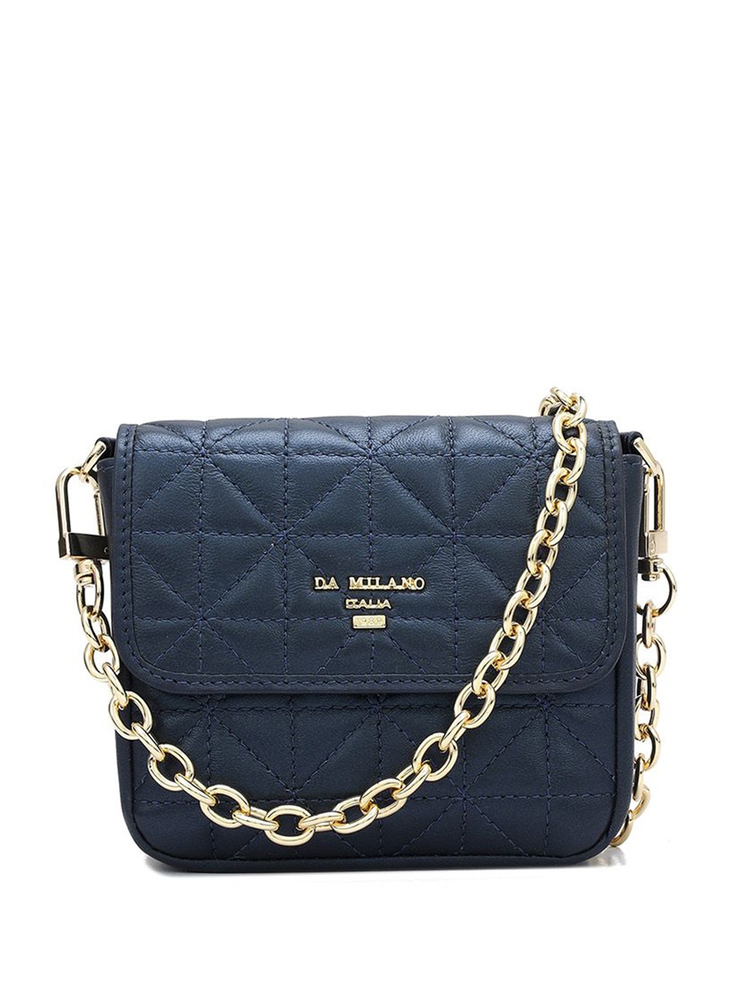

Da Milano Quilting Leather Sling Bag, Blue