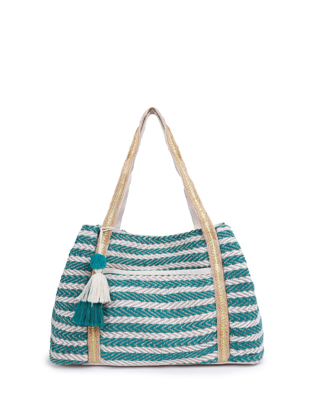 

ASTRID Women Striped Swagger Shoulder Bag, Green