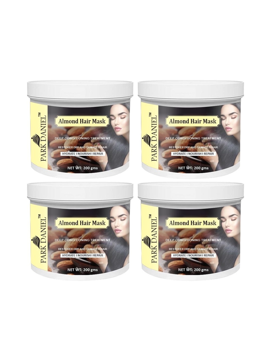 

Park Daniel Set Of 4 Almond Hair Mask - 200 gm Each, White