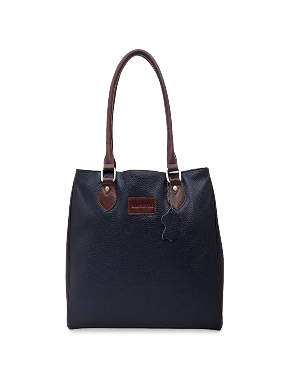 

ANNODYNE Women Textured Structured Leather Shoulder Bag, Black