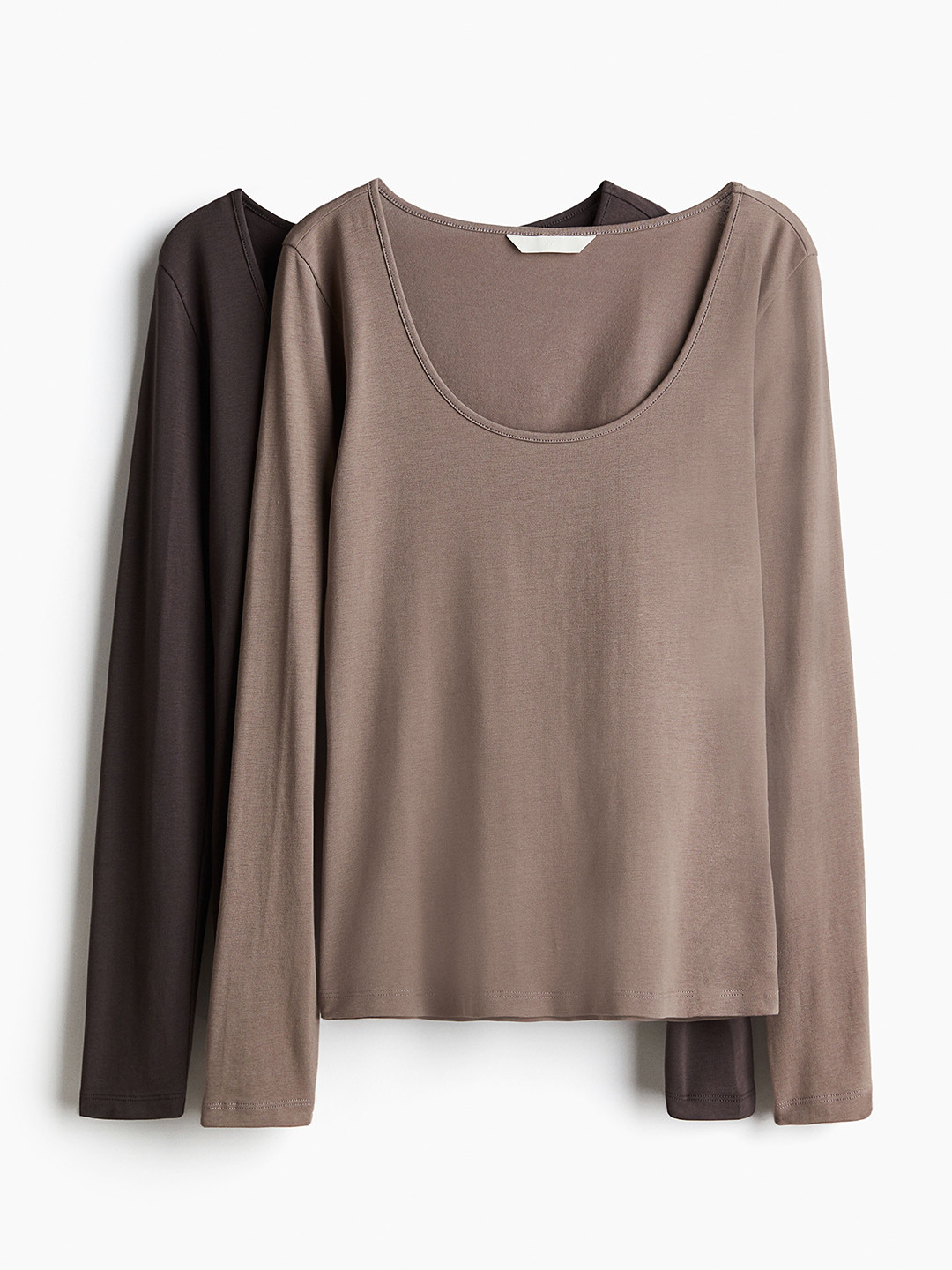 

H&M 2-Pcs Jersey Tops, Brown