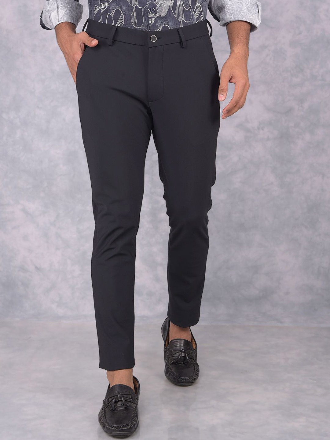 

Crimsoune Club Men Smart Slim Fit Chinos Trouser, Black