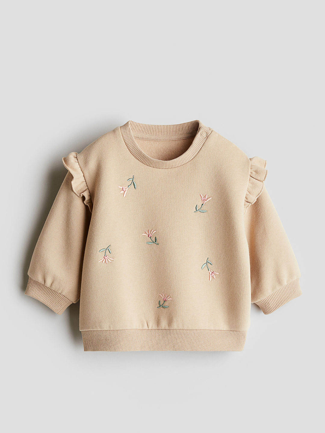

H&M Infant Girls Crew-Neck Sweatshirts, Beige