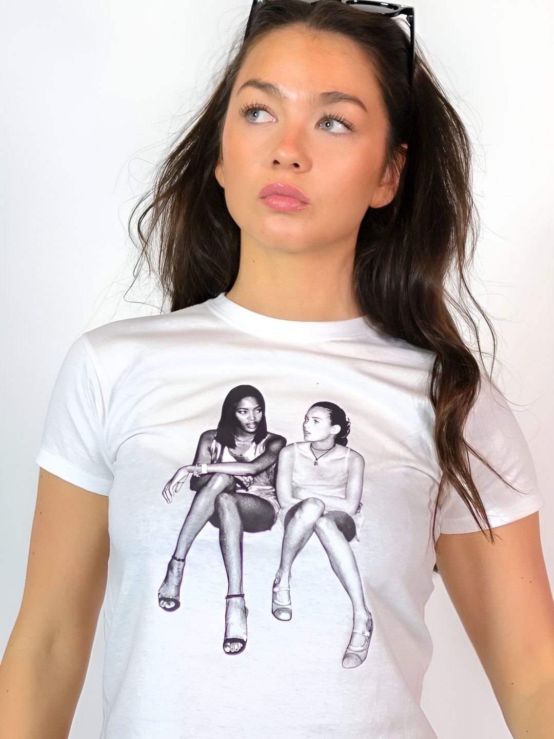 

LULU & SKY Women Biker Printed Applique T-shirt, White
