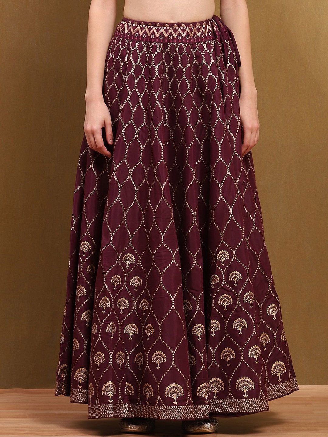 

Biba Women Embellished Flared Maxi Skirts, Maroon