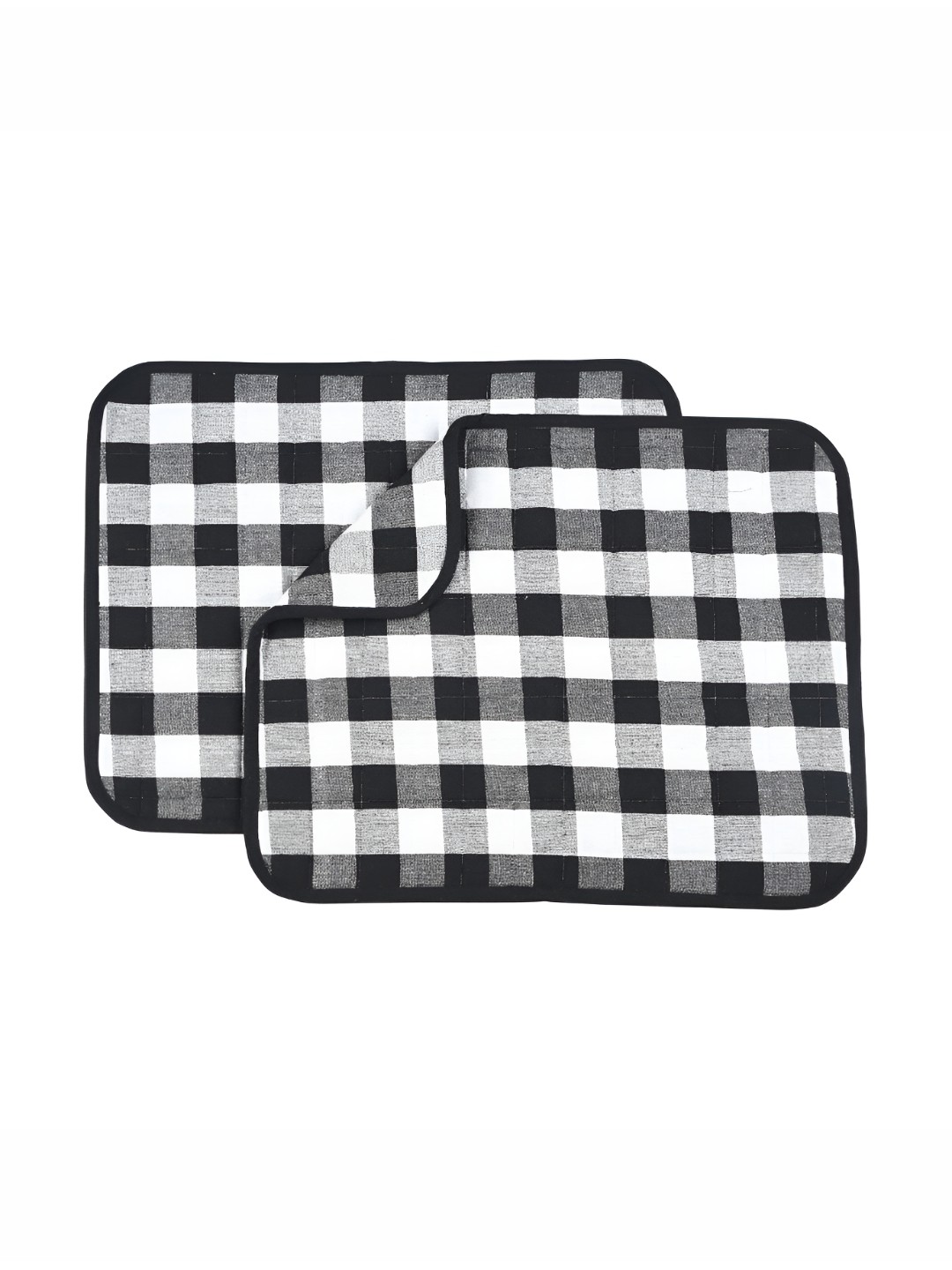 

Lushomes Black & White 2 Pieces Cotton Checked Cleaning Cloths