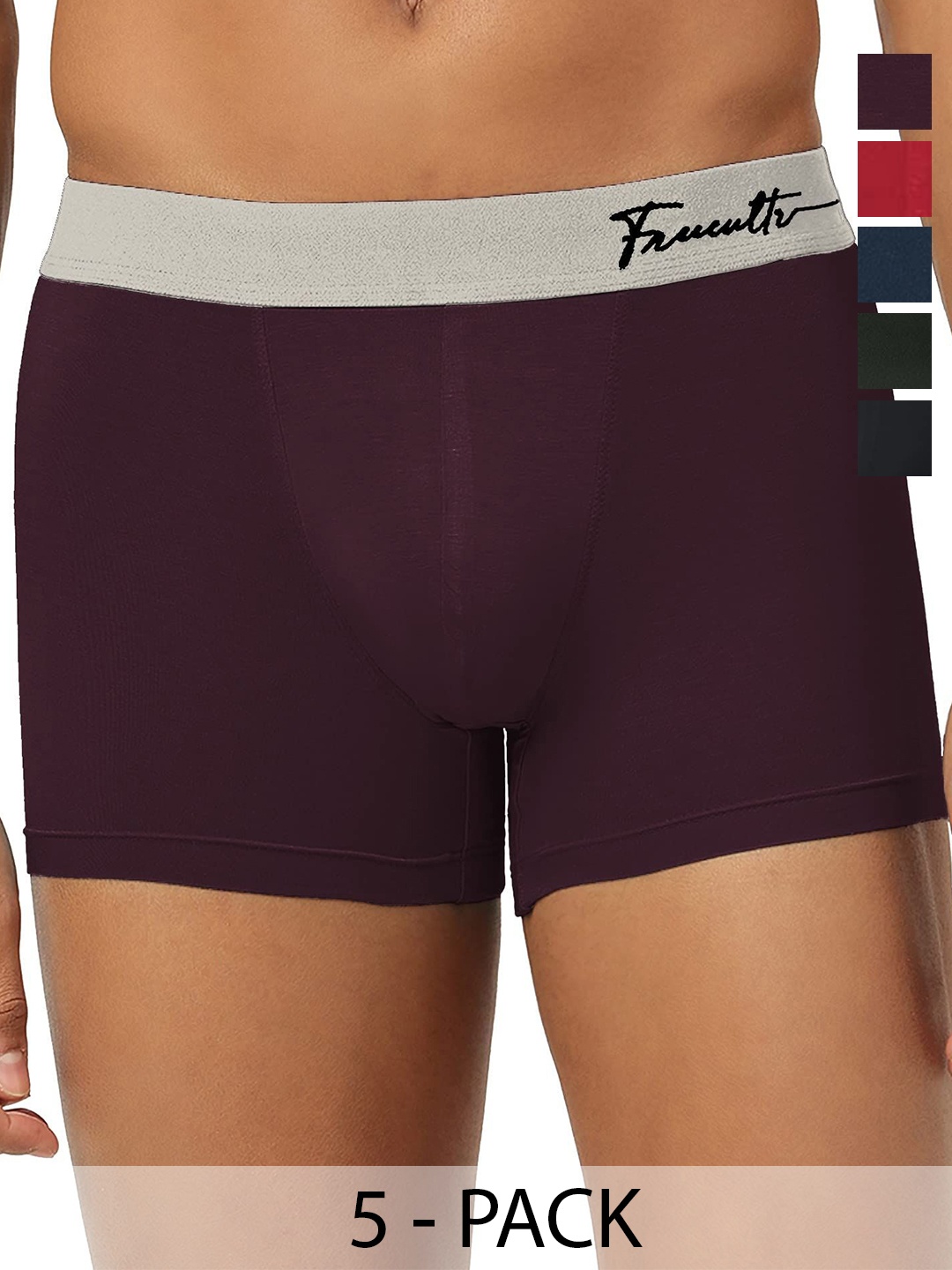 

FREECULTR Pack Of 5 Anti-Bacterial Trunks, Maroon