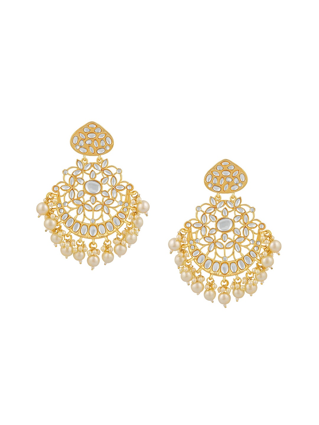 

Stefan Gold-Plated Contemporary Chandbalis Earrings, White