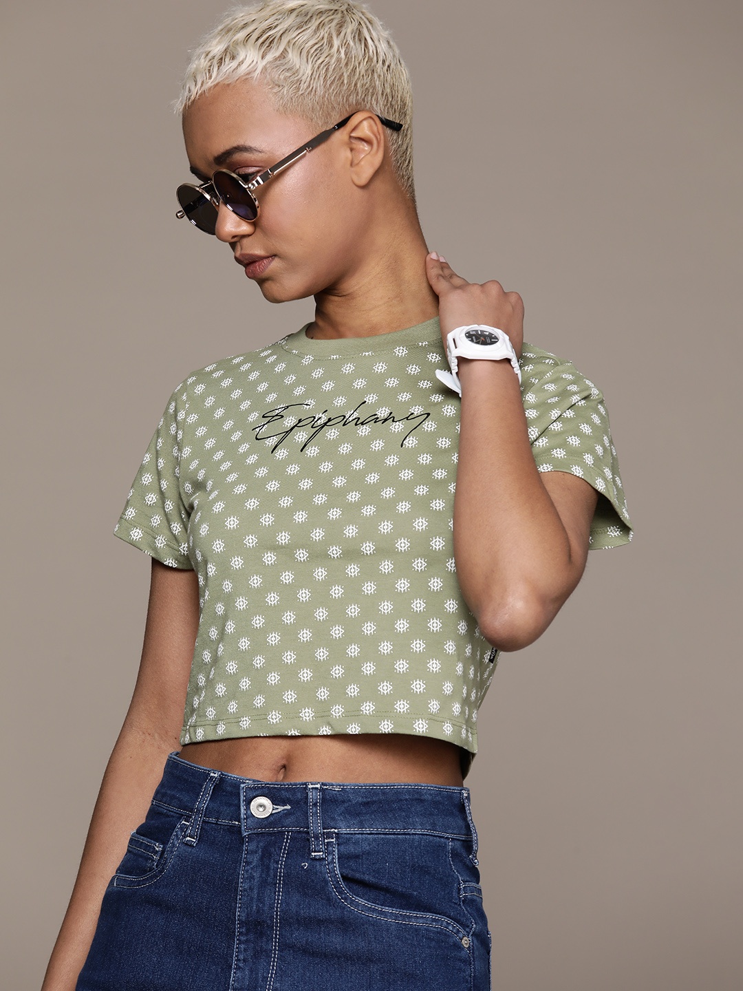 

The Roadster Lifestyle Co. Printed Slim Fit T-shirt, Green
