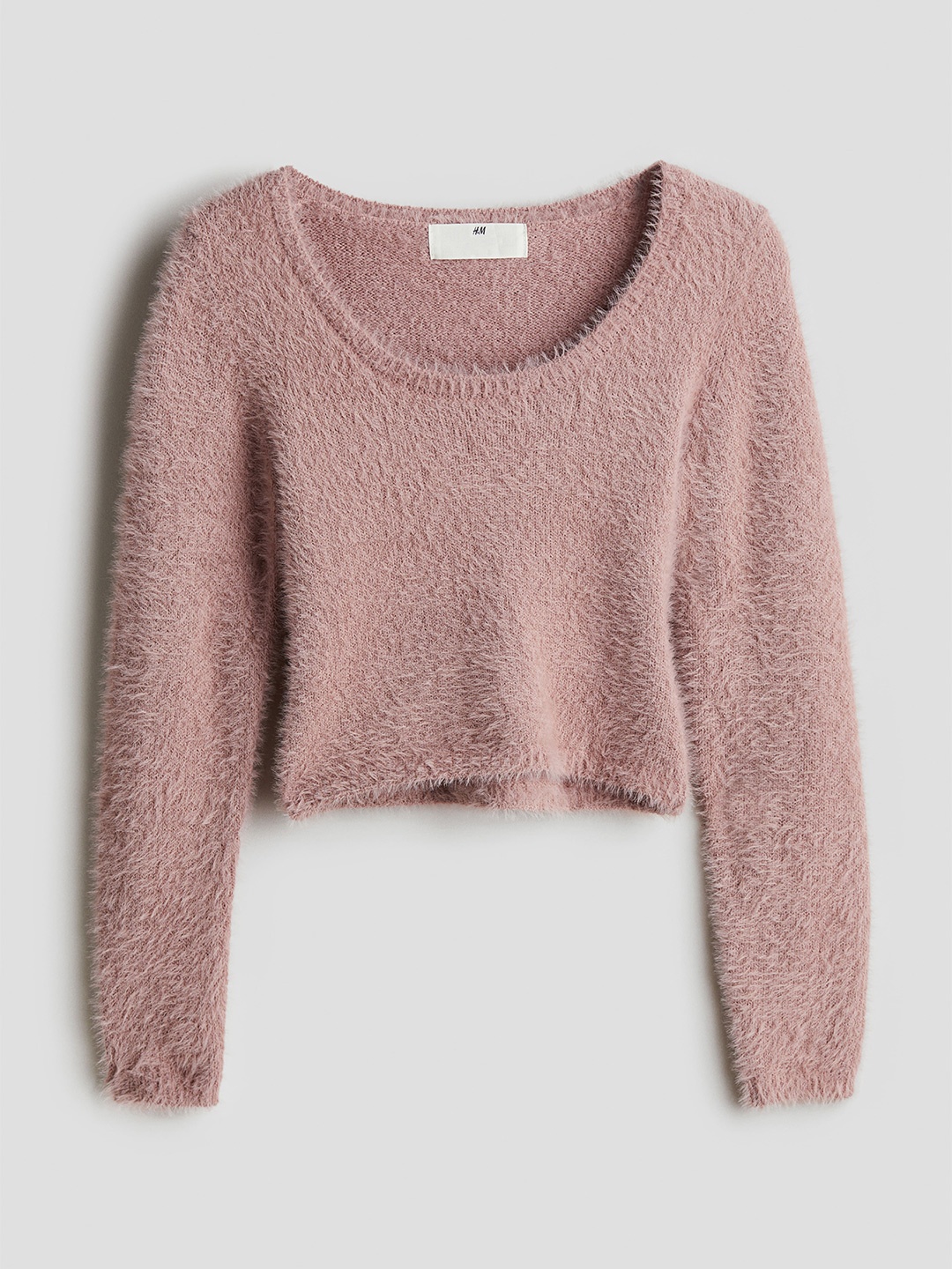 

H&M Girls Fluffy-Knit Jumper, Pink