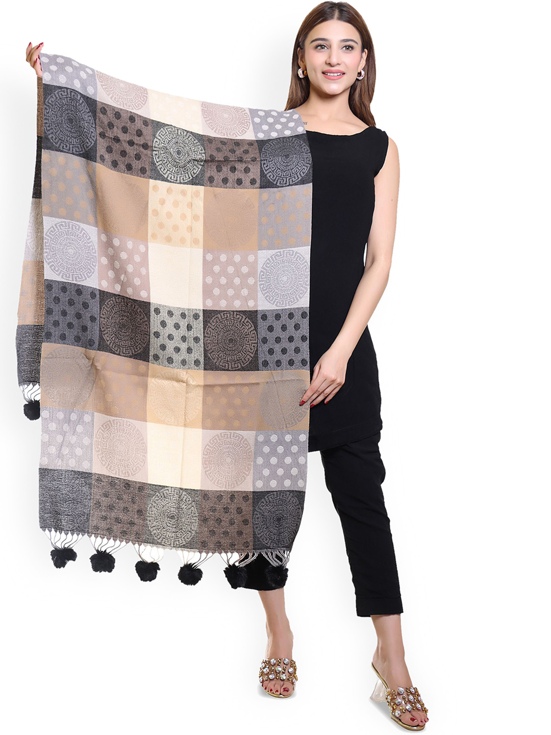 

Oswal International Women Acrylic Shawl, Cream