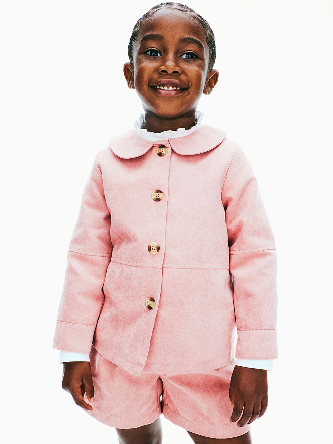 

H&M Girls Long Sleeve Shacket, Pink