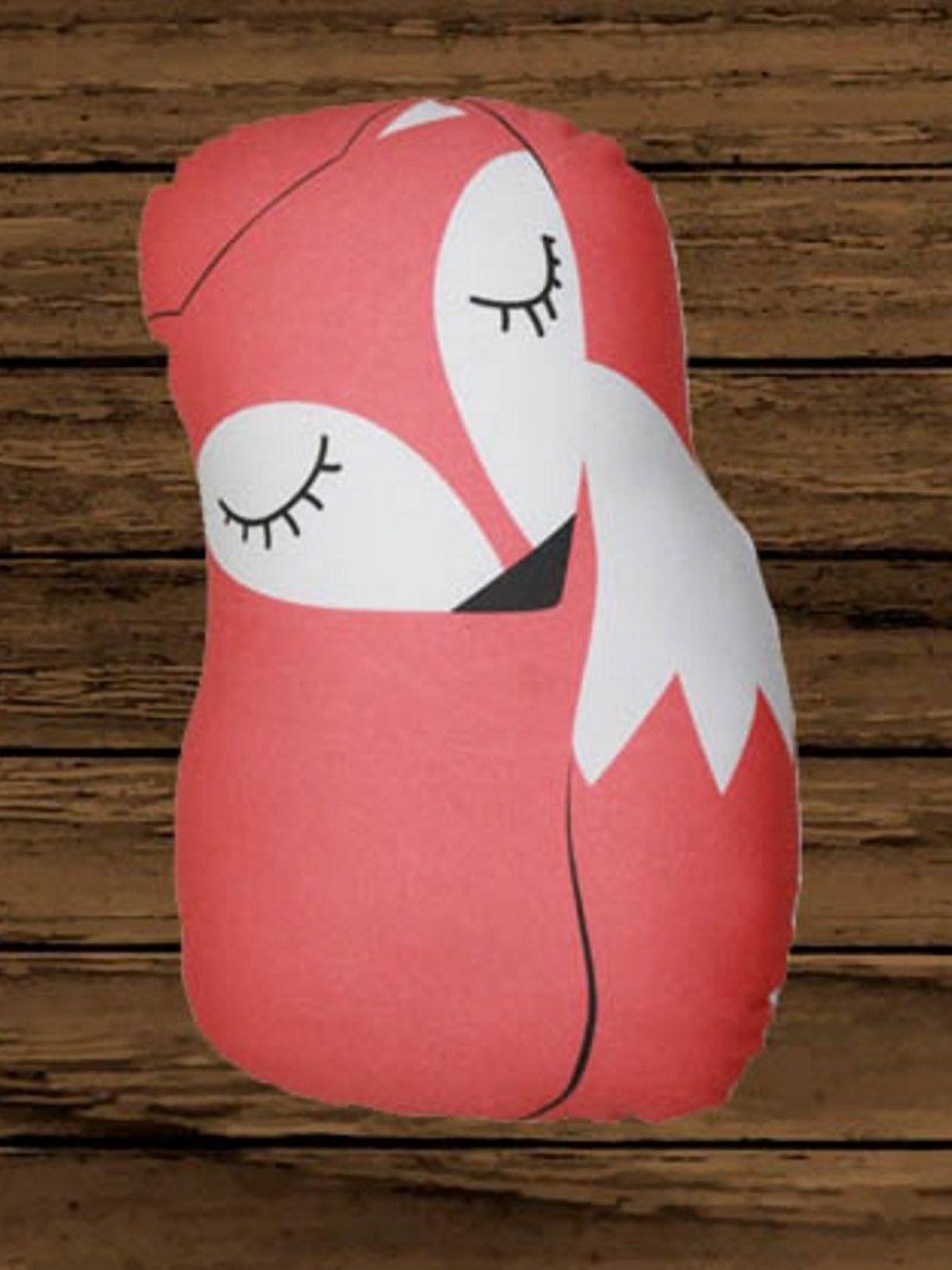 

Lushomes Pink & White Printed Fox Pre-Filled Cushion, Orange