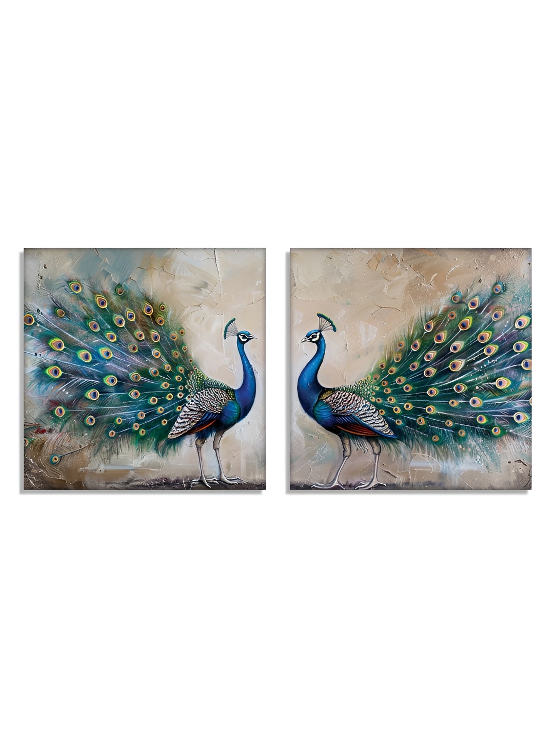 

RANDOM Blue & Beige 2 Pieces Canvas Wall Paintings