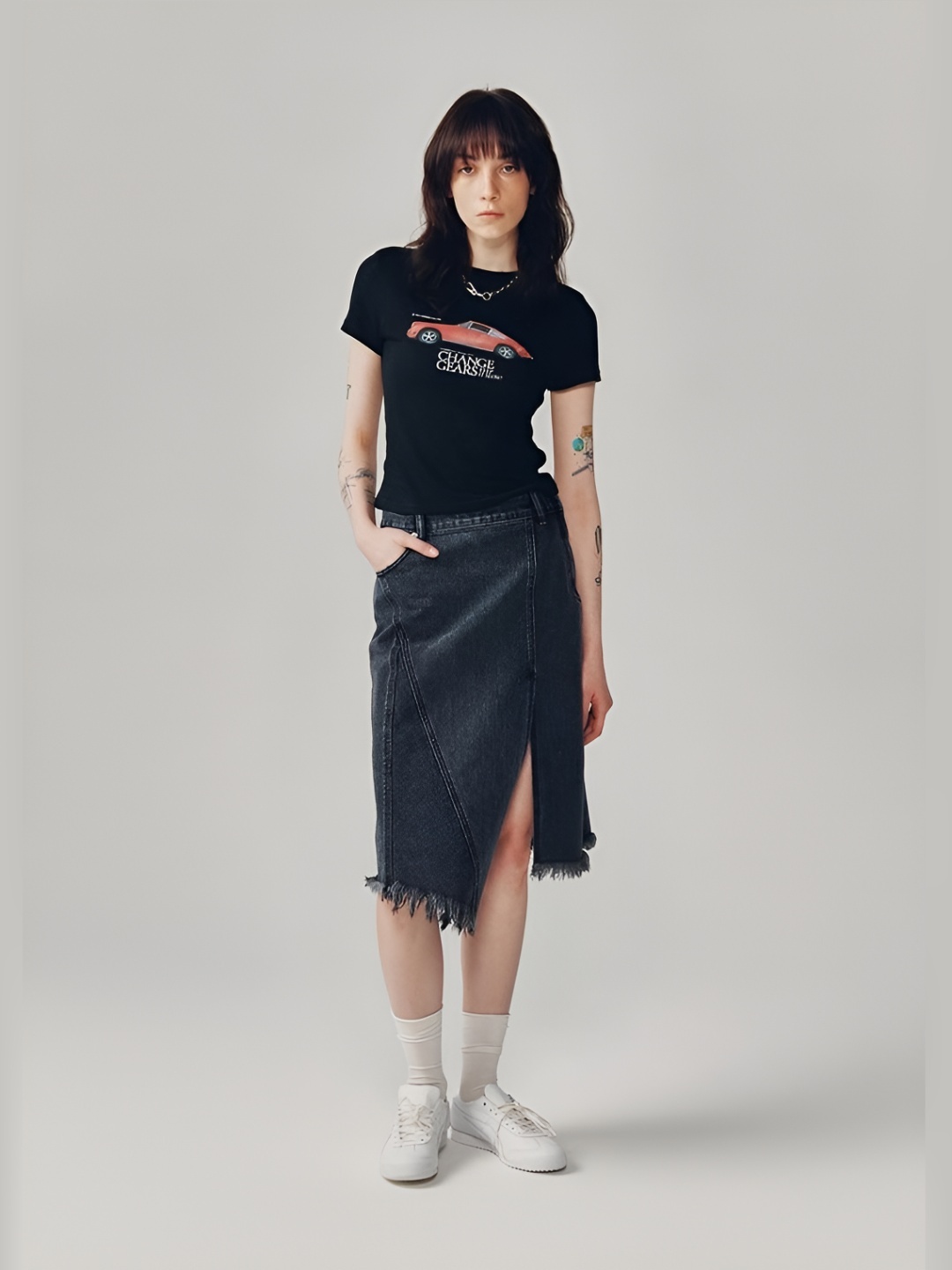 

LULU & SKY Women Graphic Printed Round Neck T-shirt, Black