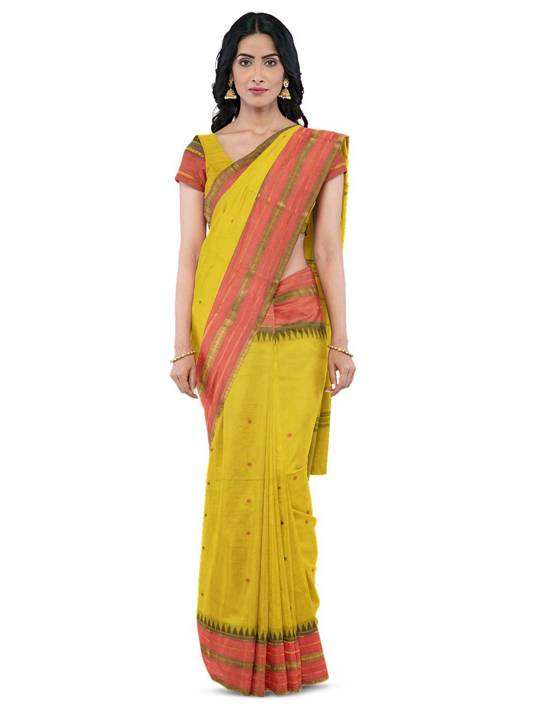 

Avishya Woven Design Zari Pure Cotton Saree, Yellow