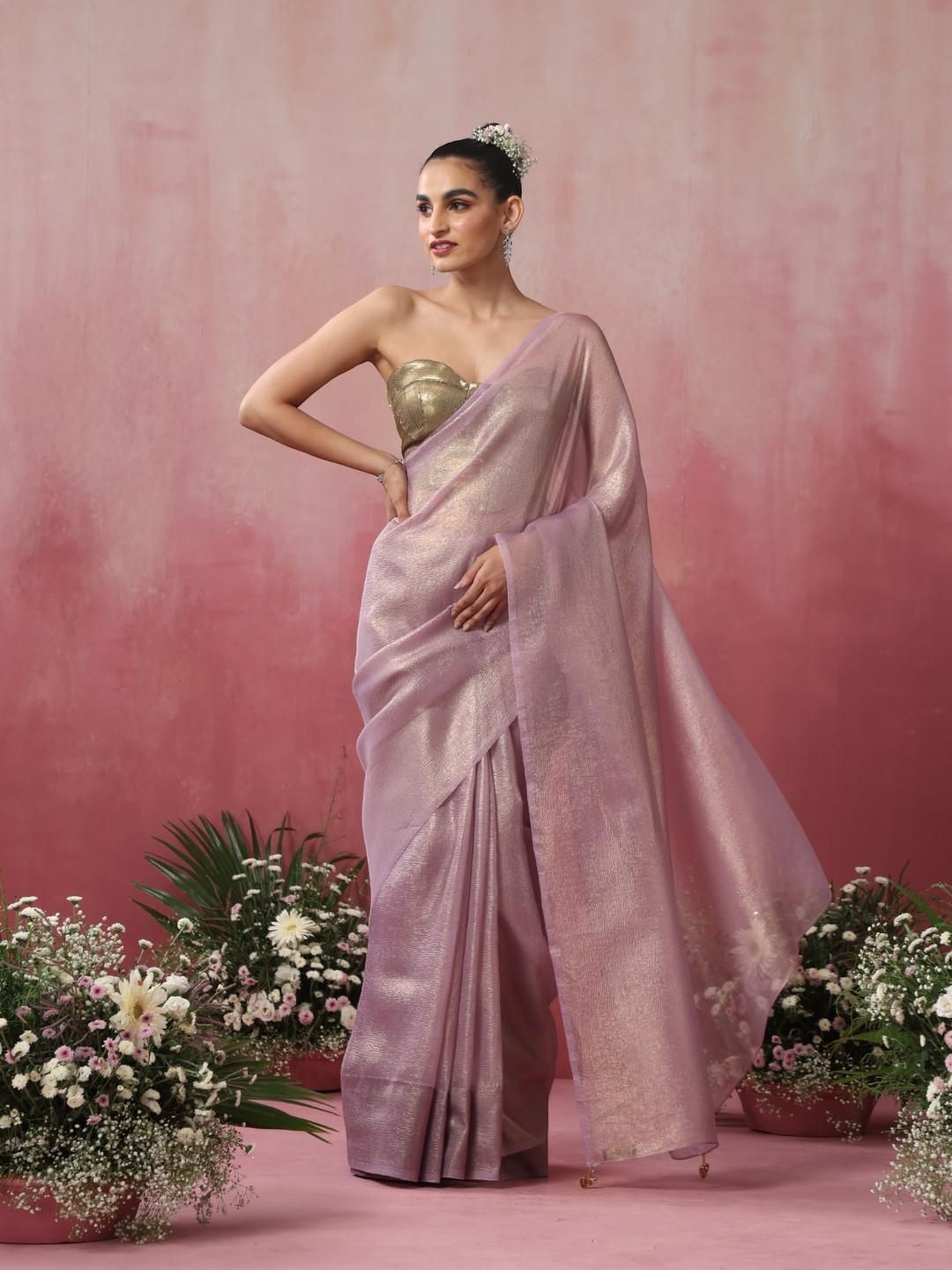 

Swtantra Organza Saree, Lavender