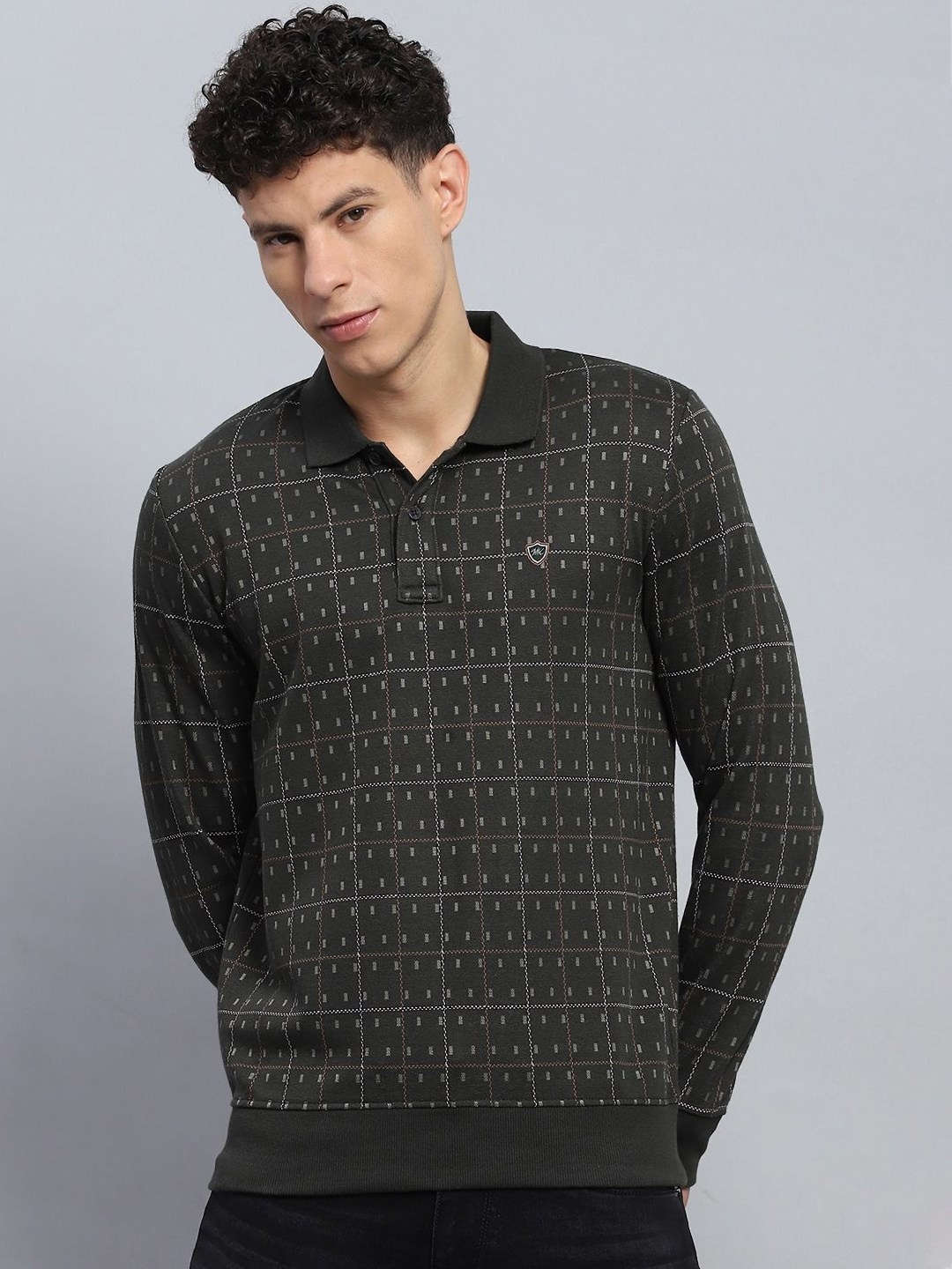 

Monte Carlo Men Polo Collar Pockets T-shirt, Olive