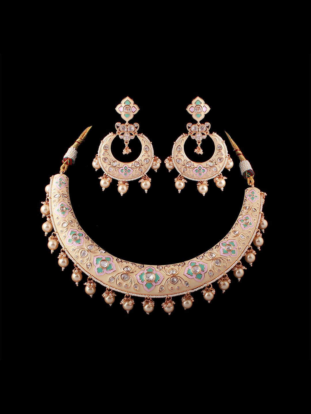 

Mirana Gold-Plated Stone Studded & Beaded Jewellery Set