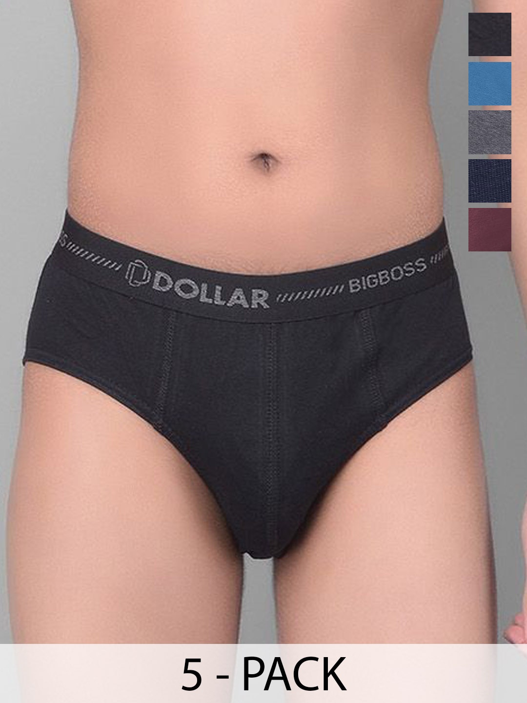

Dollar Bigboss Boys Mid-Rise Pack Of 5 Assorted Basic Briefs MBKBR-01-BBTOP-PO5-CO3