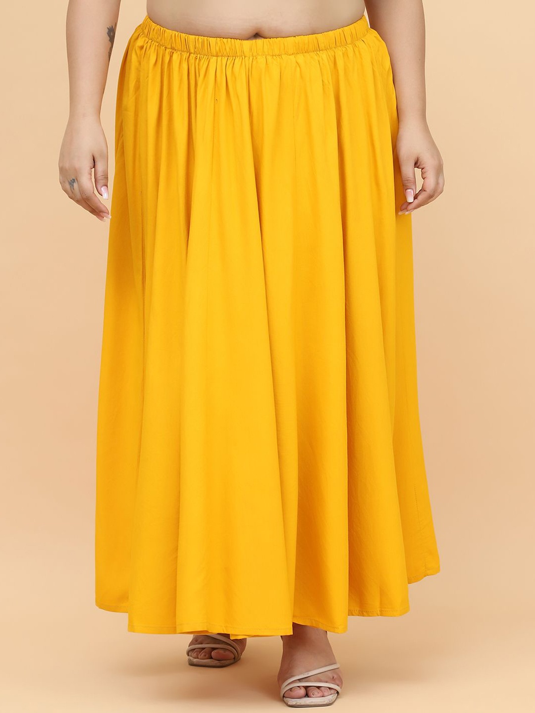 

theRebelinme Women Plus-Size A-Line Maxi Skirts, Mustard