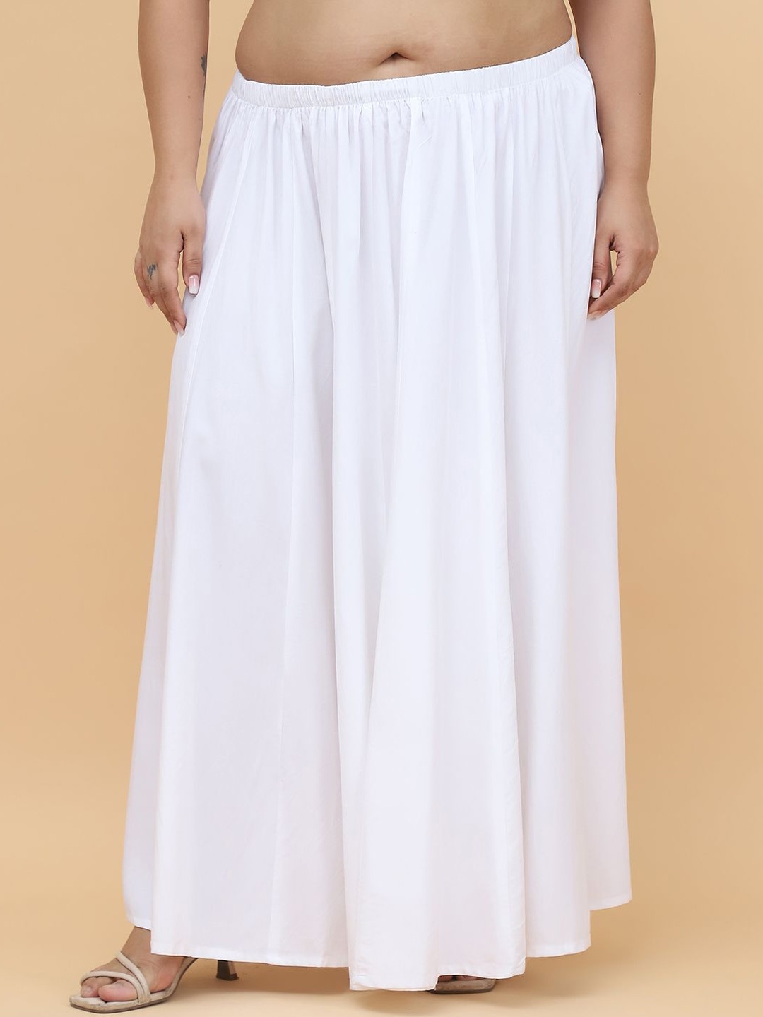 

theRebelinme Women A-Line Maxi Skirts, White