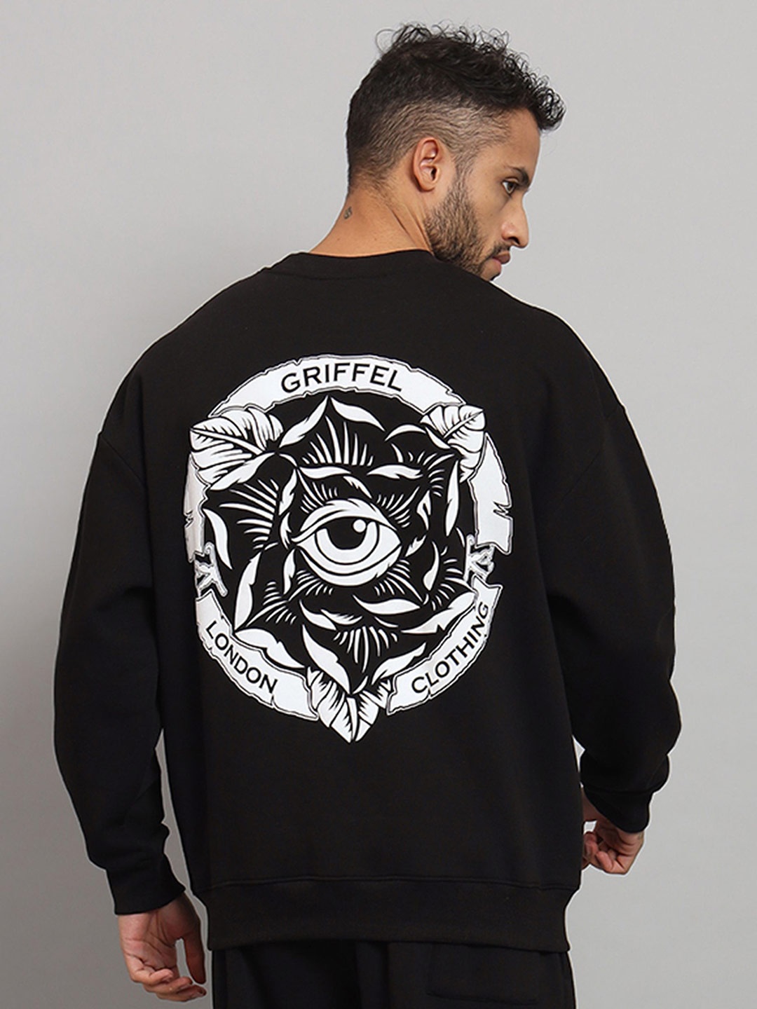 

GRIFFEL Men Printed Sweatshirt, Black