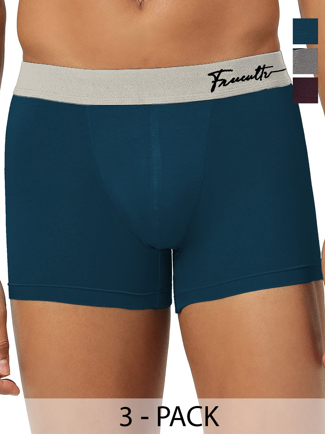 

FREECULTR Pack Of 3 Anti-Bacterial Trunks, Navy blue