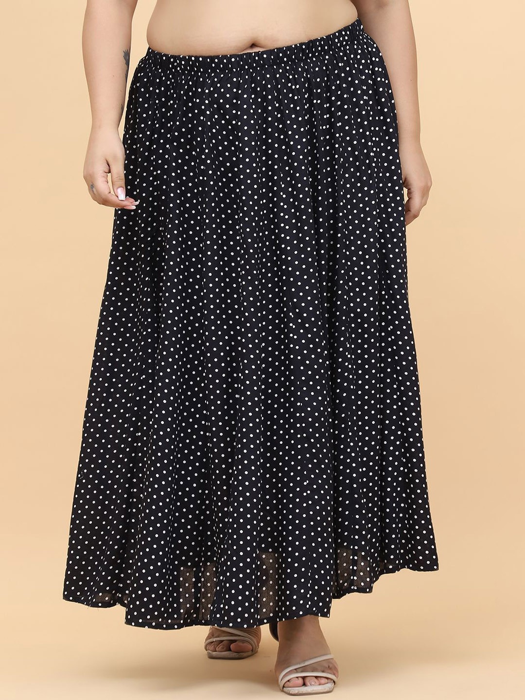 

theRebelinme Women Floral Printed A-Line Maxi Skirts, Black