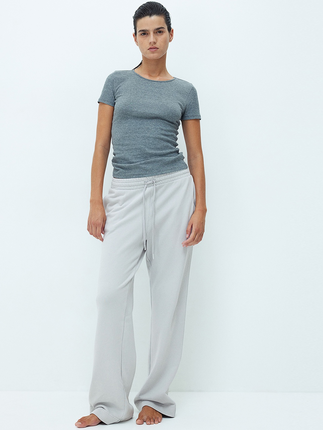 

H&M Straight Sweatpants, Grey