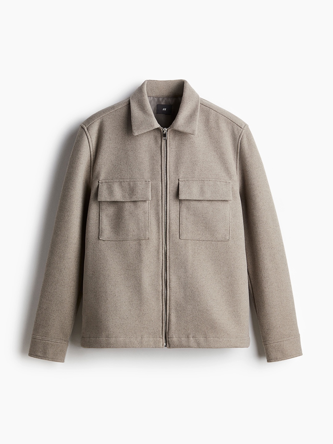 

H&M Men Regular Fit Zip-through Jacket, Beige