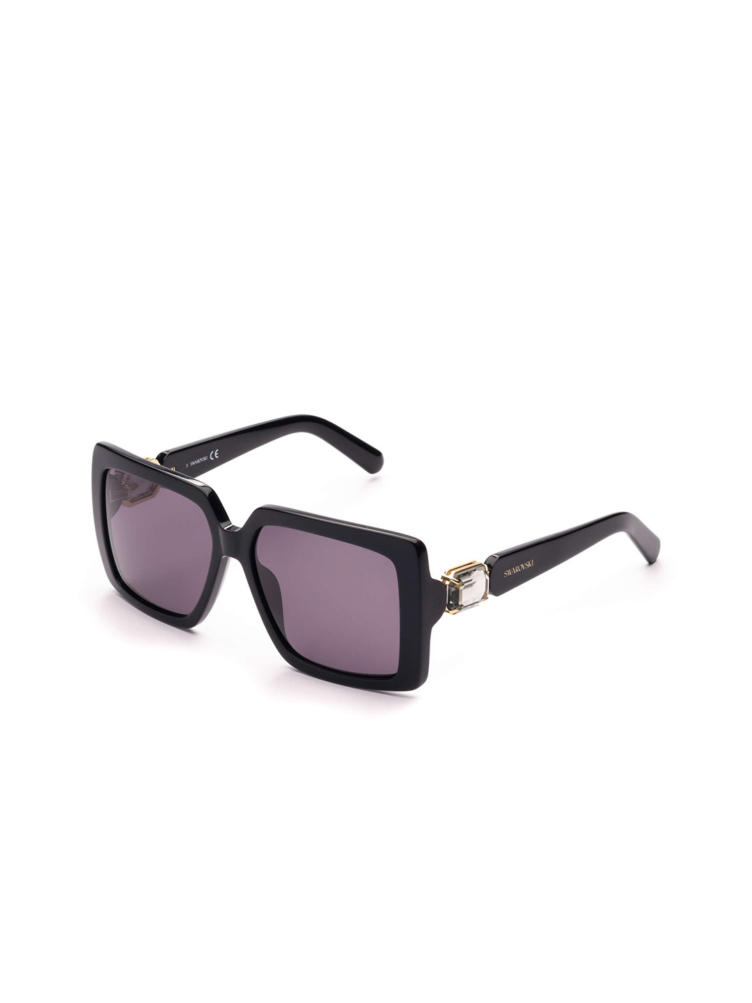 

SWAROVSKI Women Square Sunglasses with UV Protected Lens 5625305, Black