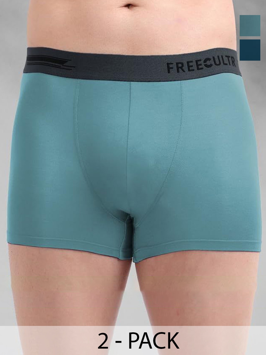 

FREECULTR Pack Of 2 Anti Bacterial Breathability Airsoft Trunks, Navy blue