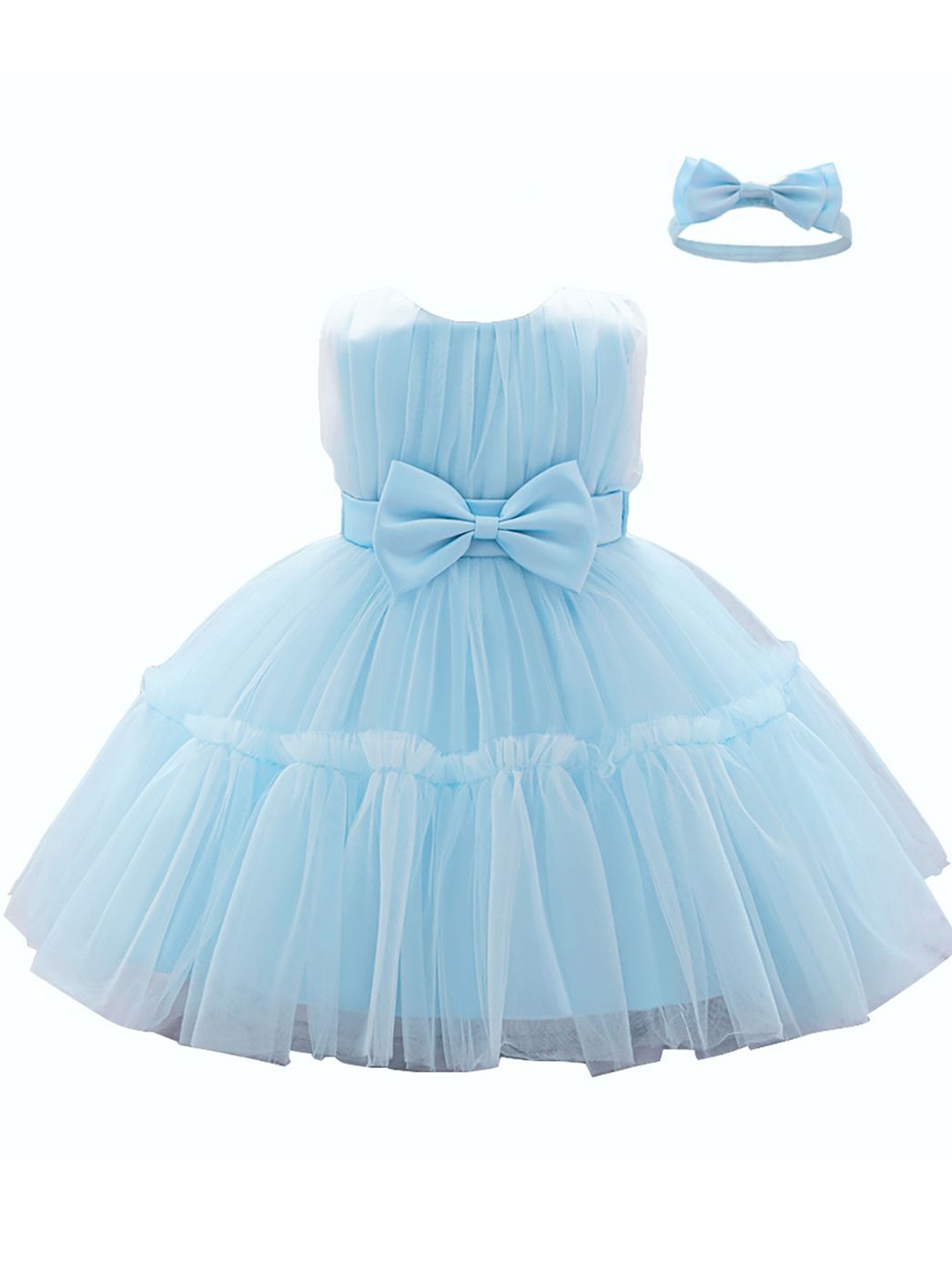 

StyleCast x Revolte Girls Off-Shoulder Ruffled Gown Dress, Blue