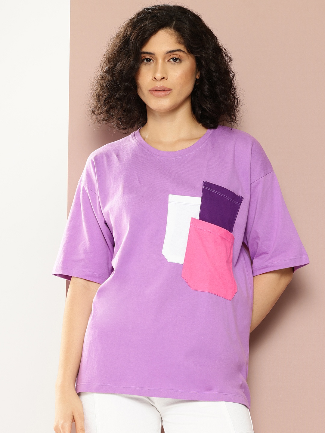 

Harvard T-shirt with Patch Pockets, Lavender