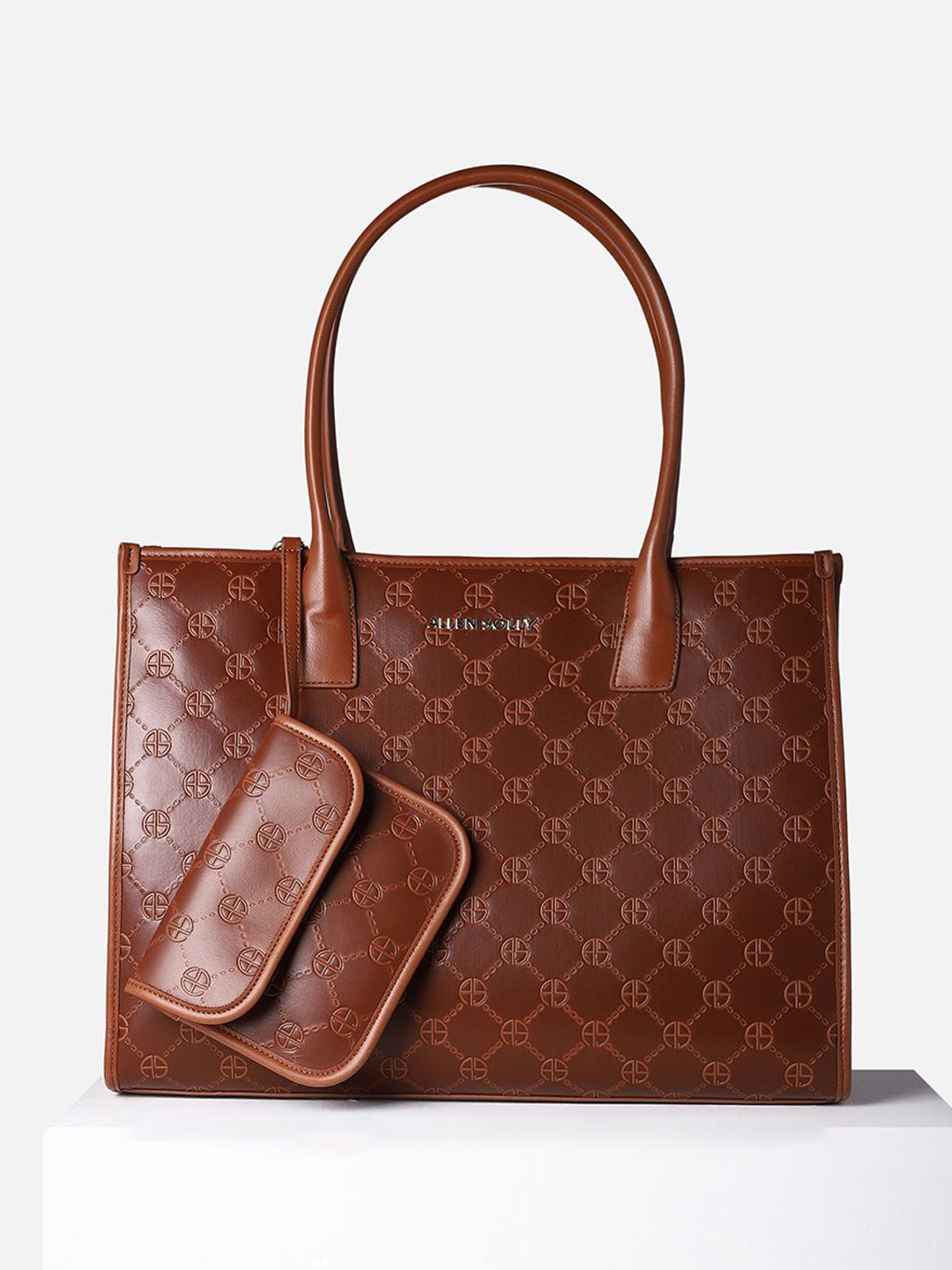 

Allen Solly Woman Textured Swagger Handheld Bag, Brown