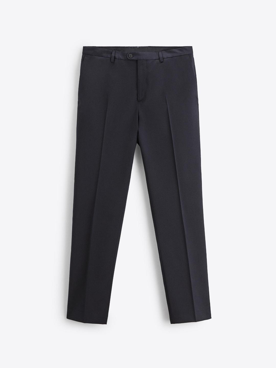 

ZARA Men Navy Blue Trousers