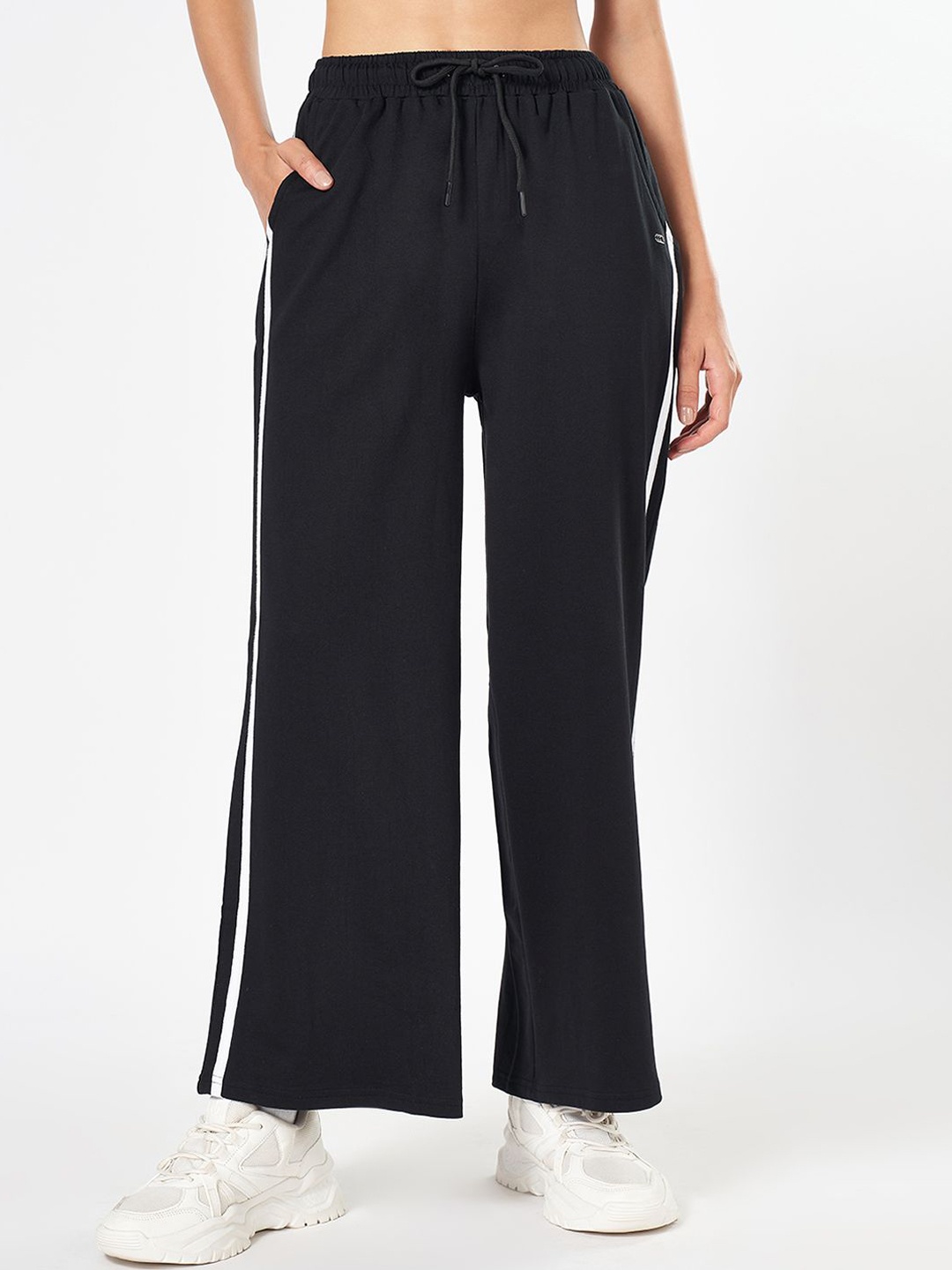 

Ajile by Pantaloons Women Mid Rise Track Pants, Black