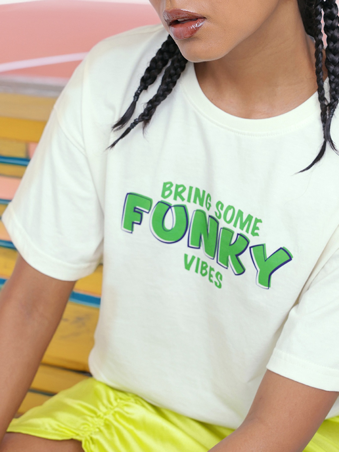 

DressBerry Funky Vibes Printed T-Shirt, Off white
