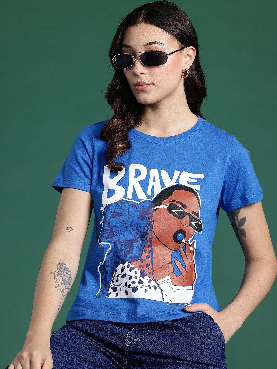 

DressBerry Graphic Printed T-shirt, Blue