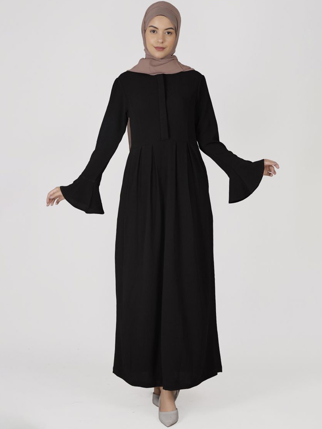

IDH London Flared Solid Abaya Burqa, Black